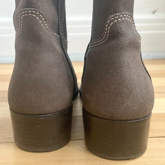 Zara Flat Country Taupe Nubuck Boots Size 37 EU - Picture 8 of 8